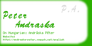 peter andraska business card